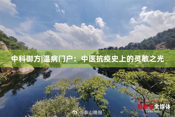 中科御方|温病门户：中医抗疫史上的灵敏之光