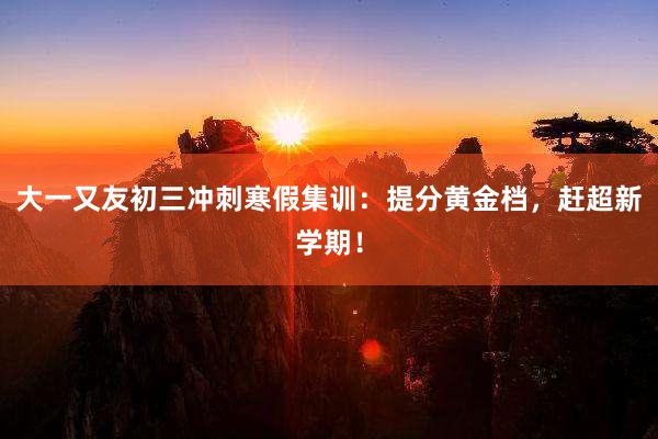 大一又友初三冲刺寒假集训：提分黄金档，赶超新学期！